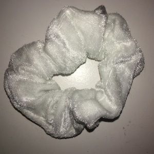 White Velvet Scrunchie